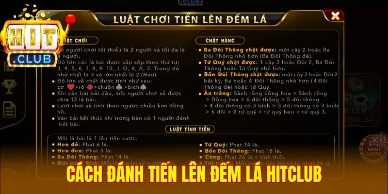 Cách đánh tiến lên đếm lá Hitclub