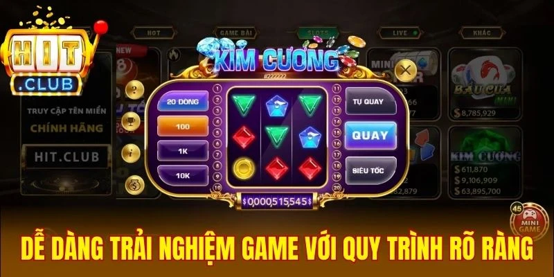 Dễ dàng trải nghiệm game với quy trình rõ ràng