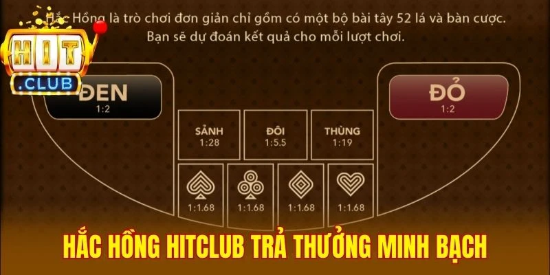 Hắc Hồng Hitclub trả thưởng minh bạch