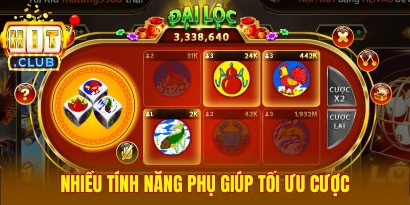 Nhiều tính năng phụ giúp tối ưu cược